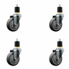 Service Caster 4'' SS Thermoplastic Rubber Wheel Swivel 1-7/8'' Expanding Stem Caster Set, 4PK SCC-SSEX20S414-TPRB-178-4